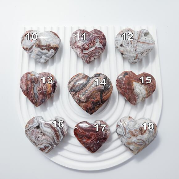 Mexican Lace Agate Heart Crystal Carving - Picture 8 of 9